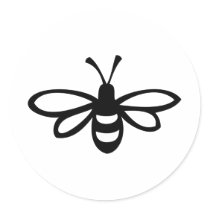 Bee [black] round stickers