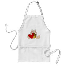 Bee Bunny Valentine Tshirts and Gifts Apron