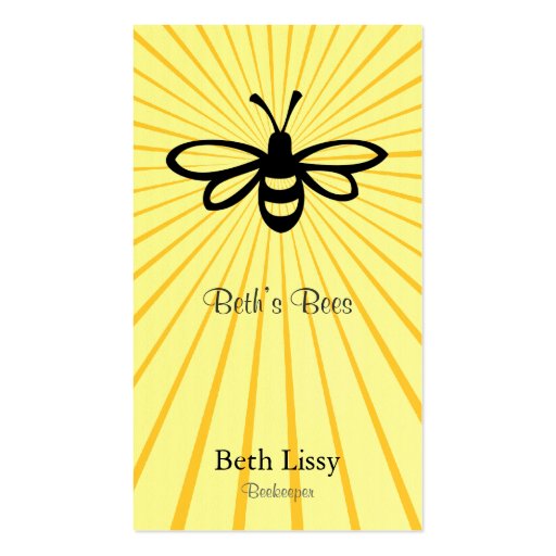 Bee Burst Business Cards (front side)