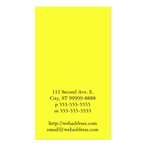 Bee Business Card (back side)