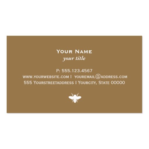 Bee Business Card (back side)