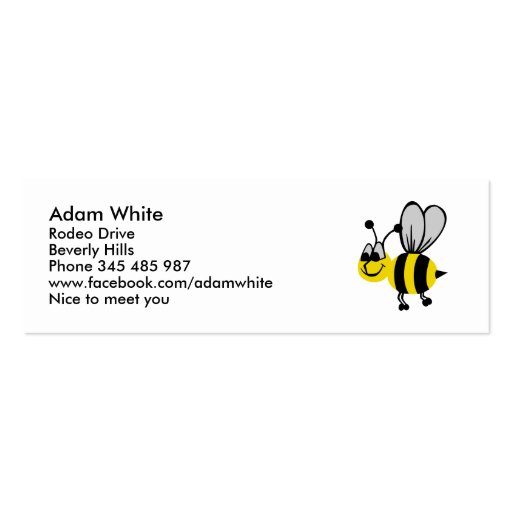 Bee Business Cards (front side)