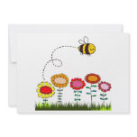 Bee Buzzing a Flower Garden Personalized Invite