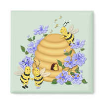 Bee Dance Fridge Magnet