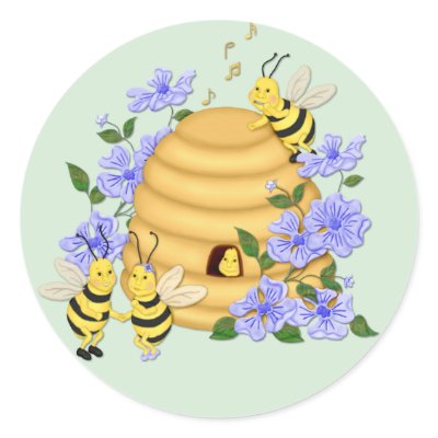 Bee Dance Round Stickers by Spice