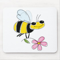 Bee & Flower mousepads