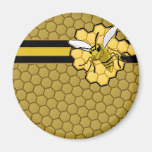 Bee Flying Away From Honeycomb Fridge Magnet