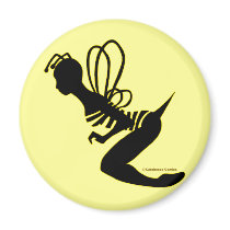 Bee Girl Silhouette Magnet