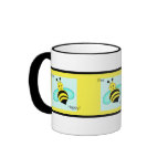 "Bee Happy" Banded Coffee Mug