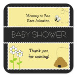Bee Happy Bumble Bee #2 SQUARE Favor Sticker