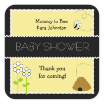 Bee Happy Bumble Bee #2 SQUARE Favor Sticker