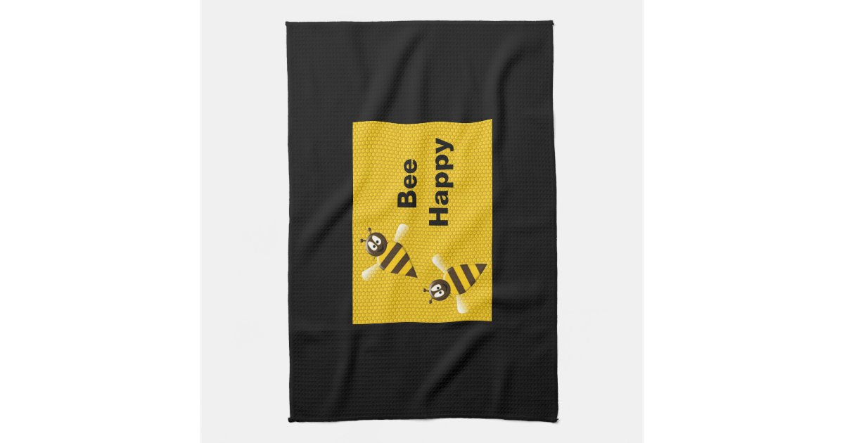 Bee Happy Bumblebee Kitchen Towels Zazzle