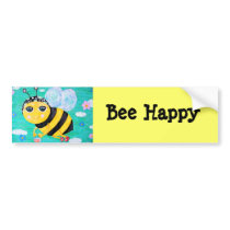 Bee Happy bumper stickers