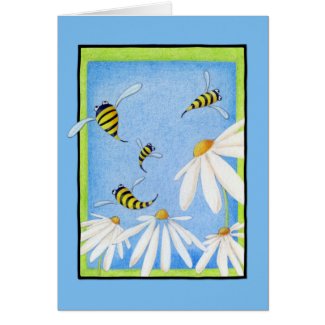 Bee Happy Daisies Note Card card