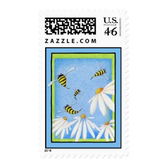 Bee Happy Daisies Stamp stamp