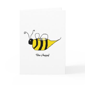 Bee Happy Greeting Card card