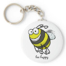 Bee Happy Keychain
