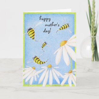 Bee Happy Mother's Day Card zazzle_card