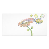 Bee Happy Custom Photo Card