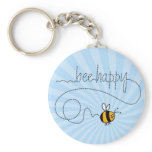 bee happy trail keychain
