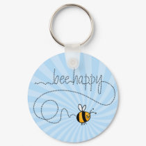 bee happy trail keychain