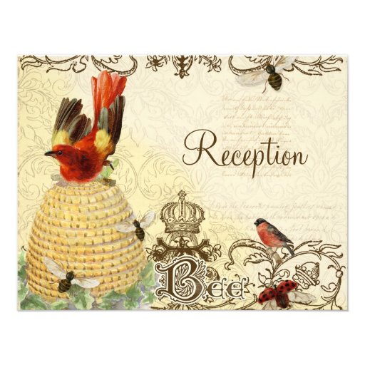 Bee Happy Vintage - Reception Invitation