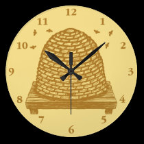 Bee Hive Skep wall clocks
