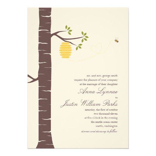 Bee Hive Wedding Invitation