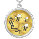 Bee Honeycomb collage-SWEET Necklace