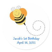 BEE HOP Baby Shower or Birthday Favor Stickers