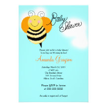 Bee Hop Bumble Bee Baby Shower Invitation 5x7