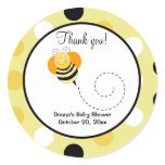 Bee Hop Bumble Bee Round Favor Sticker - Polkadot
