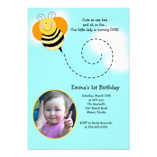 BEE HOP *Photo* Birthday Bumble Bee Invitation