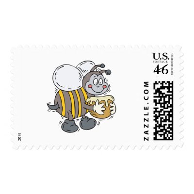 bee hugging honey stamps by doonidesignsanimals