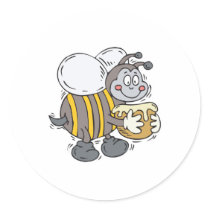 bee hugging honey stickers