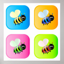 Bee Icons Poster