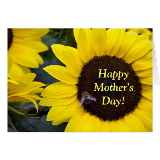 Bee In Sunflower Happy Mothers Day Greeting Card Zazzle