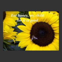 Bee in Sunflower Poster Eat Honey posters