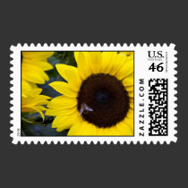 Bee in Sunflower Stamps stamps