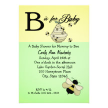 Bee is for Baby Shower Custom Invite