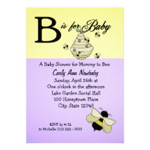 Bee is for Baby Shower Personalized Announcements