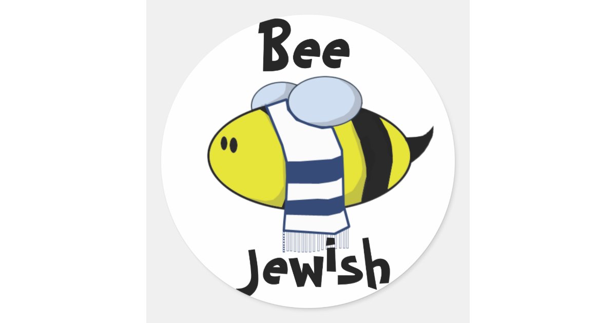 "Bee Jewish" Classic Round Sticker Zazzle