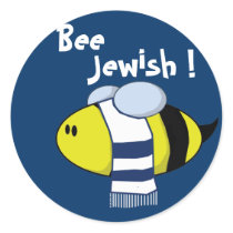 "Bee Jewish" Round Stickers