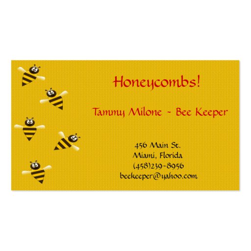 Bee Keeper Business Card (front side)