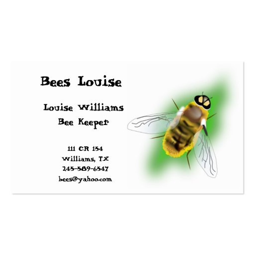 Bee Keeper Business Card (front side)