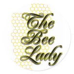 bee lady round stickers