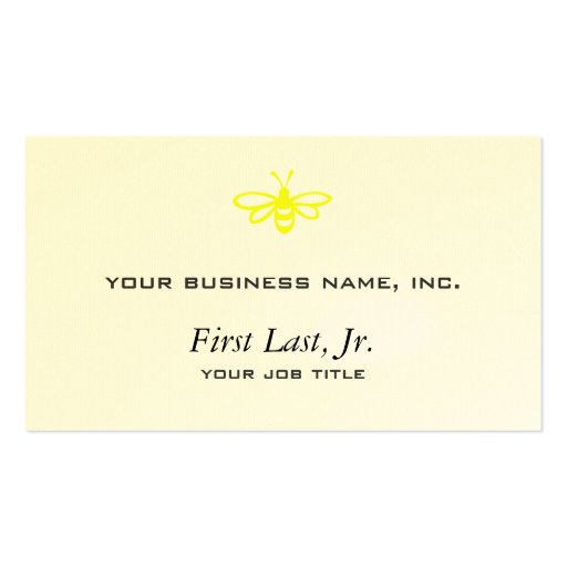 Bee [lemon] business card template (front side)
