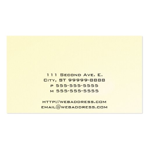 Bee [lemon] business card template (back side)