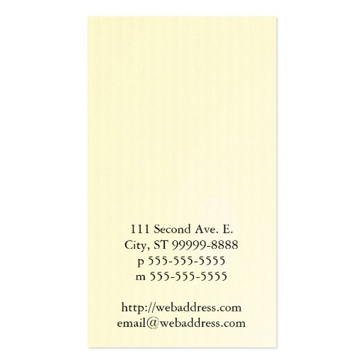 Bee [lemon] business card templates (back side)