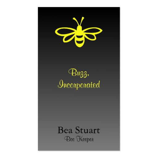 Bee [lemon] on Gradient [black] Business Cards (front side)